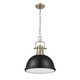 Duncan One Light Pendant (3602-L AB-BLK)