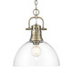 Golden - 3602-L AB-CLR - One Light Pendant - Duncan - Aged Brass