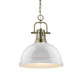 Golden - 3602-L AB-WH - One Light Pendant - Duncan - Aged Brass