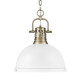 Golden - 3602-L AB-WHT - One Light Pendant - Duncan - Aged Brass