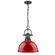 Duncan One Light Pendant (3602-L BLK-RD)