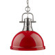 Golden - 3602-L PW-RD - One Light Pendant - Duncan - Pewter