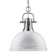 Golden - 3602-L PW-WH - One Light Pendant - Duncan - Pewter