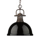 Golden - 3602-L RBZ-BK - One Light Pendant - Duncan - Rubbed Bronze