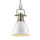 Golden - 3602-S AB-WH - One Light Pendant - Duncan - Aged Brass