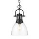 Golden - 3602-S BLK-CLR - One Light Pendant - Duncan - Matte Black