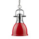Golden - 3602-S CH-RD - One Light Pendant - Duncan - Chrome