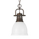 Golden - 3602-S RBZ-WHT - One Light Pendant - Duncan - Rubbed Bronze