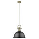Duncan One Light Pendant (3604-L AB-BLK)