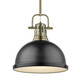 Duncan One Light Pendant (3604-L AB-BLK)