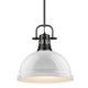 Golden - 3604-L BLK-WH - One Light Pendant - Duncan - Matte Black