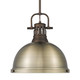 Golden - 3604-L RBZ-AB - One Light Pendant - Duncan - Rubbed Bronze