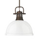 Golden - 3604-L RBZ-WH - One Light Pendant - Duncan - Rubbed Bronze