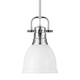 Golden - 3604-S CH-WHT - One Light Pendant - Duncan - Chrome