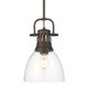 Golden - 3604-S RBZ-CLR - One Light Pendant - Duncan - Rubbed Bronze