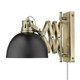 Hawthorn One Light Swing Arm (3824-A1W AB-BLK)
