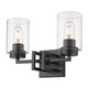 Golden - 6070-BA2 BLK-BLK - Two Light Bath Vanity - Tribeca - Matte Black