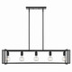 Golden - 6070-LP BLK-BLK - Five Light Linear Pendant - Tribeca - Matte Black