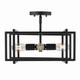 Golden - 6070-SF BLK-BLK - Four Light Semi-Flush Mount - Tribeca - Matte Black