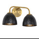 Golden - 6950-BA2 MBS-BLK - Two Light Vanity - Shepard - Modern Brass