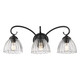 Golden - 6952-BA3 BLK-CLR - Three Light Vanity - Audra - Matte Black