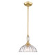 Golden - 6952-M BCB-CLR - One Light Pendant - Audra - Brushed Champagne Brass