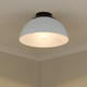 Zoey PW Three Light Flush Mount (6956-FM BLK-WHT)