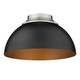 Golden - 6956-FM PW-BLK - Three Light Flush Mount - Zoey PW - Pewter