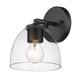 Roxie One Light Wall Sconce (6958-1W BLK-BLK-CLR)
