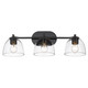Roxie Three Light Bath Vanity (6958-BA3 BLK-BLK-CLR)