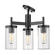 Winslett Three Light Semi-Flush Mount (7011-3SF BLK-CLR)