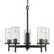 Winslett Five Light Chandelier (7011-5 BLK-CLR)