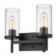 Golden - 7011-BA2 BLK-CLR - Two Light Bath Vanity - Winslett - Matte Black