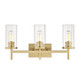 Golden - 7011-BA3 BCB-CLR - Three Light Bath Vanity - Winslett - Brushed Champagne Brass