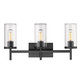 Winslett Three Light Bath Vanity (7011-BA3 BLK-CLR)