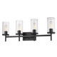 Golden - 7011-BA4 BLK-CLR - Four Light Bath Vanity - Winslett - Matte Black