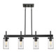 Winslett Four Light Linear Pendant (7011-LP BLK-CLR)