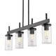 Winslett Four Light Linear Pendant (7011-LP BLK-CLR)