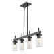 Winslett Four Light Linear Pendant (7011-LP BLK-CLR)