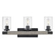 Golden - 7808-BA3 BLK-CLR - Three Light Bath Vanity - Lowell - Matte Black