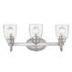 Golden - 8001-BA3 PW-SD - Three Light Vanity Light - Parrish - Pewter