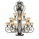 Golden - 8063-15L BUS - 15 Light Chandelier - Heartwood - Burnt Sienna