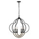 Golden - 8320-6P BLK-EWB - Six Light Pendant - Flori - Matte Black