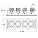 15W Multi LED Recessed Multiple (TE164ALED-40-4-01)