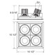 15W Multi LED Recessed Multiple (TE164BLED-35-4-01)