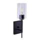Forte - 2612-01-04 - One Light Wall Sconce - Faye - Black