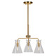 Forte - 2733-03-12 - Three Light Chandelier - Beaker - Soft Gold