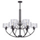 Forte - 2748-09-04 - Nine Light Chandelier - Zane - Black