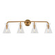 Forte - 5733-04-12 - Four Light Bath Vanity Light - Beaker - Soft Gold