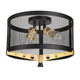 Forte - 7119-02-62 - Two Light Flush Mount - Takoma - Black and Soft Gold